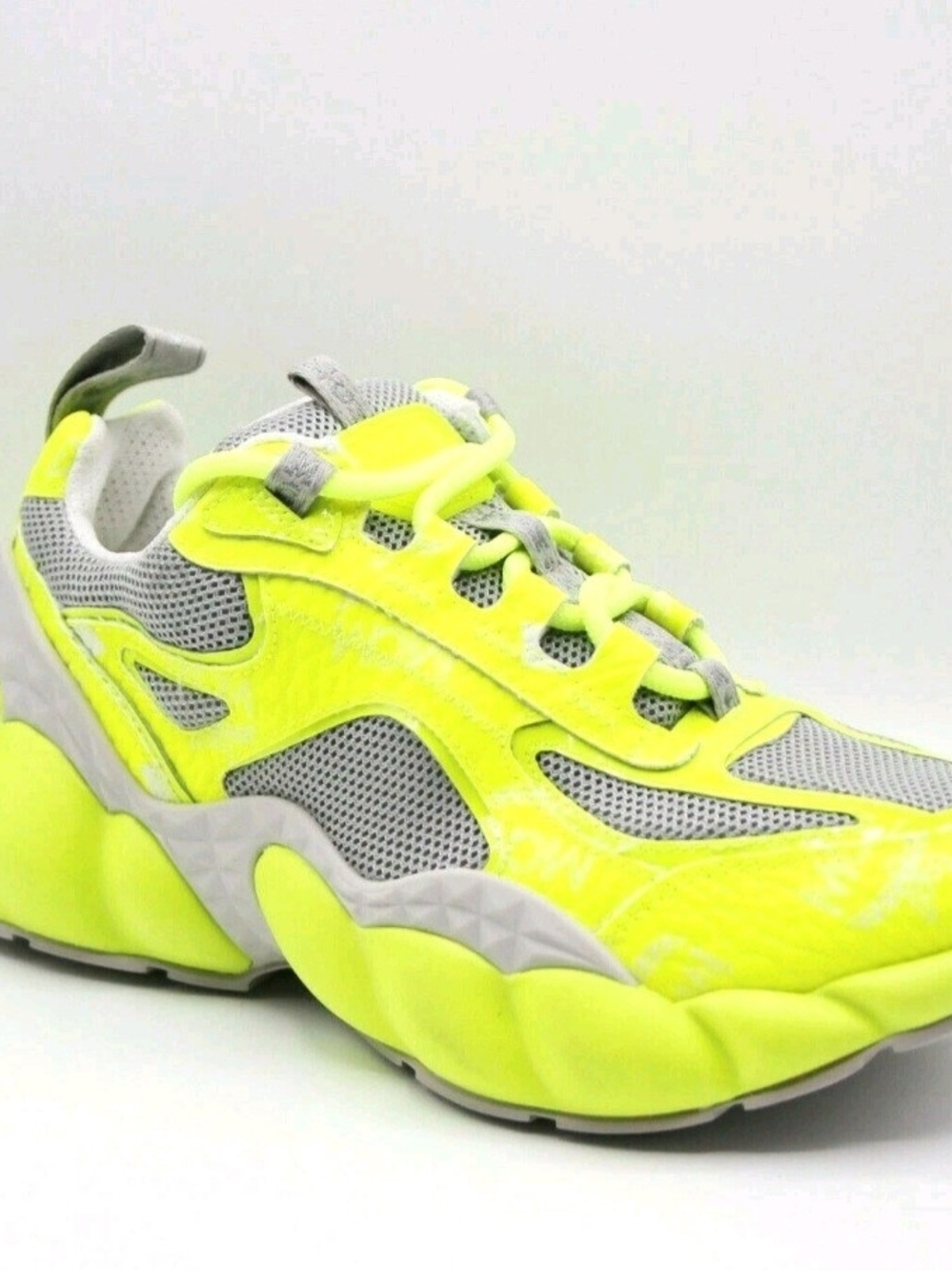 MCM Neon Yellow and Gray Running Sneaker